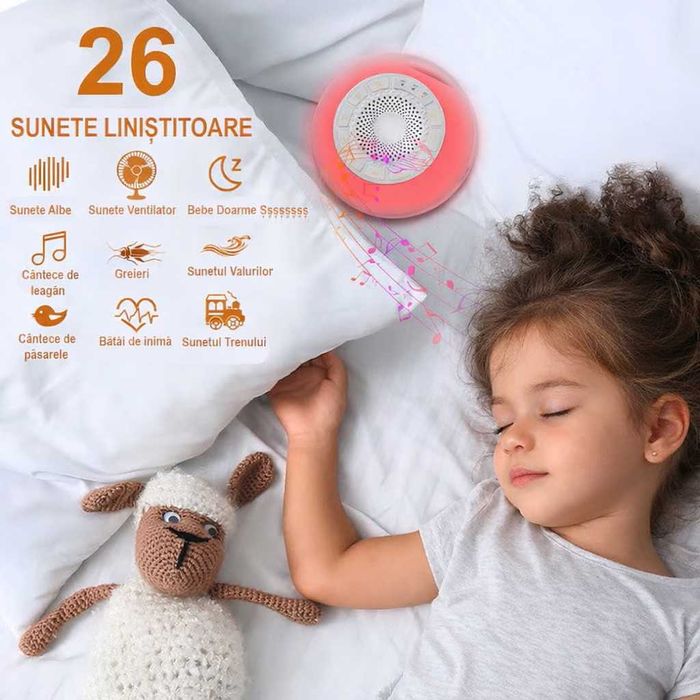 Dispozitiv sunete albe | lampă veghe copii | Reîncărcabil | Garanție