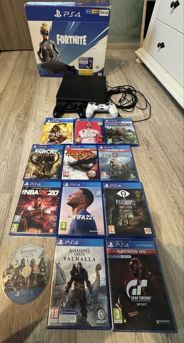 PS4 Slim 500GB Pachet complet  2 manete originale