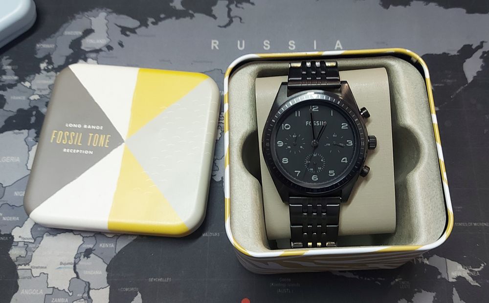 Vand Ceas FOSSIL wilkin NOU din otel inoxidabil Negru