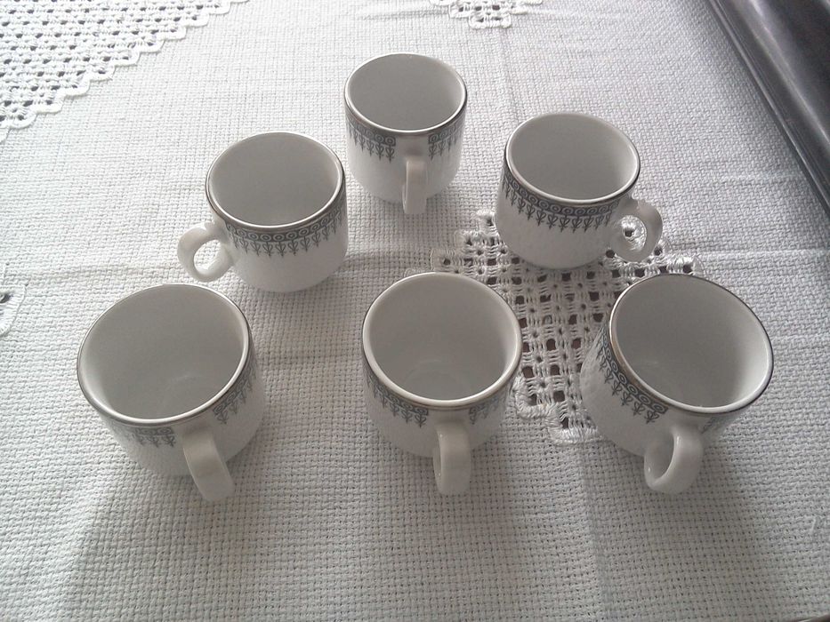 Servici cafea expresso, porțelan fin - 6 + 6 bucăți - 90 ml.