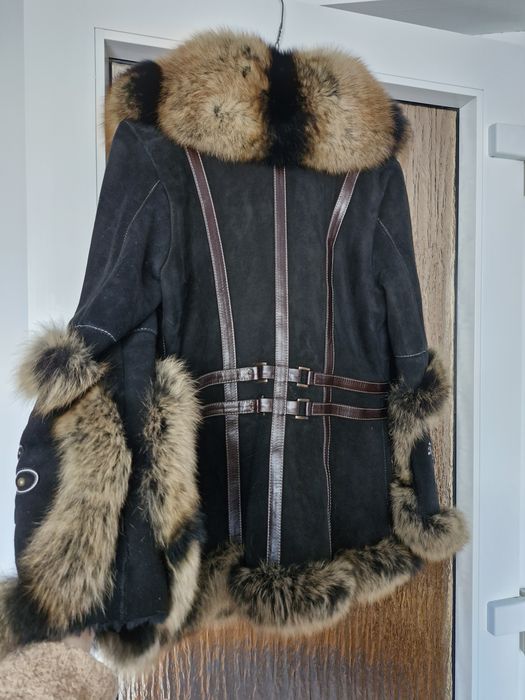 Palton din piele si blana naturala M-L