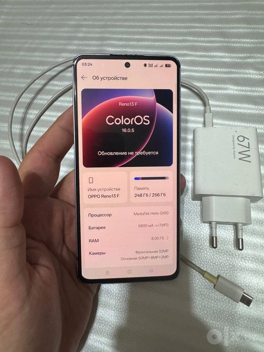 Oppo Reno 13F 4G 16/256GB Purple Igravoy 2026 Holati Yaxshi Pubg Zor