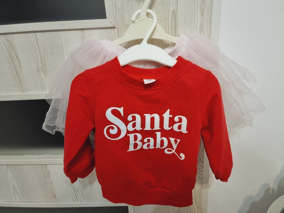 Set bluzita + fustita fetite santa baby craciun marime 80