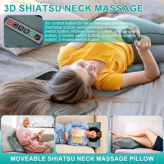 Подвижна !Масажна постелка за цяло тяло с10 вибрационни мотора,