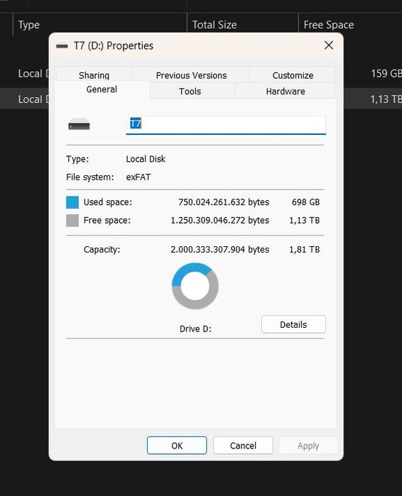 Samsung Portable SSD T7 USB 3.2 Gen 2 - 2 TB
