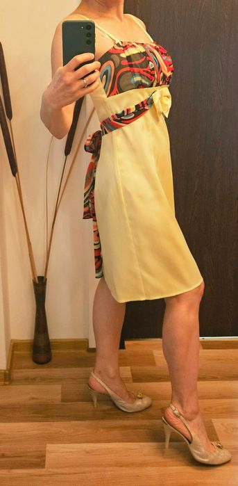 Rochie de vara din saten, cu bretele - marca Donna M