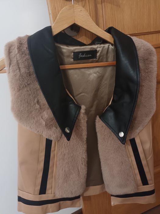 Vesta dama piele și blana!