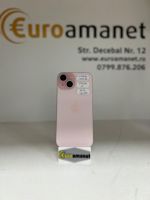 Telefon mobil Apple iPhone 15, 128GB, 90% bat. -D-