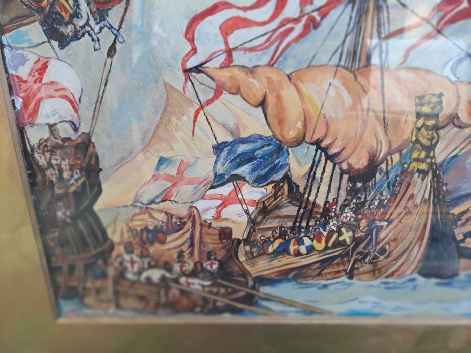 tablou acuarela semnat Morariu Silviu datat 1958