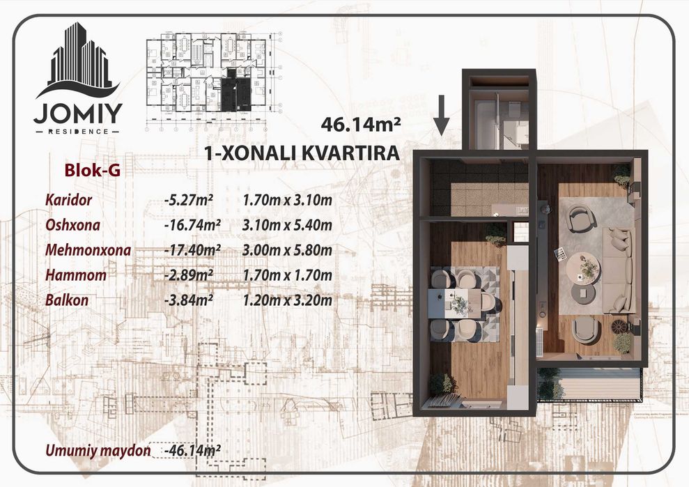 Jomiy Residencedan noturar binolar