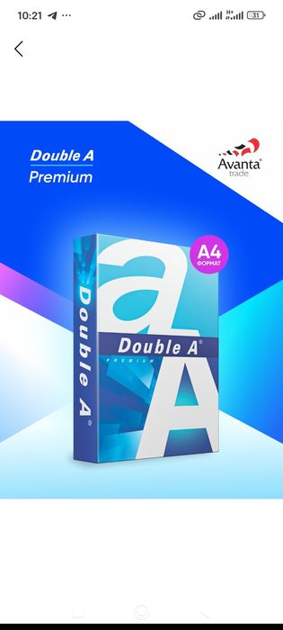 Double A rangli printer uchun sifatli qog‘oz