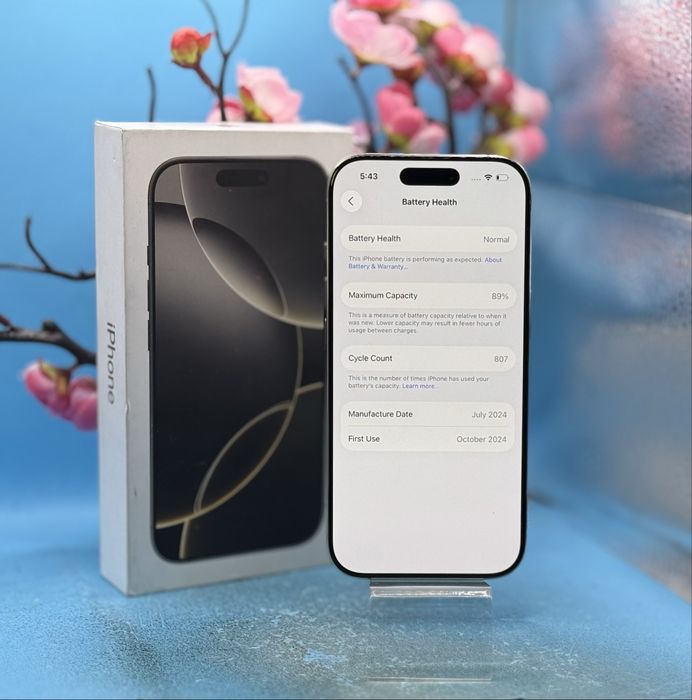 Apple iPhone 16 Pro, 256GB, 5G, Natural Titanium