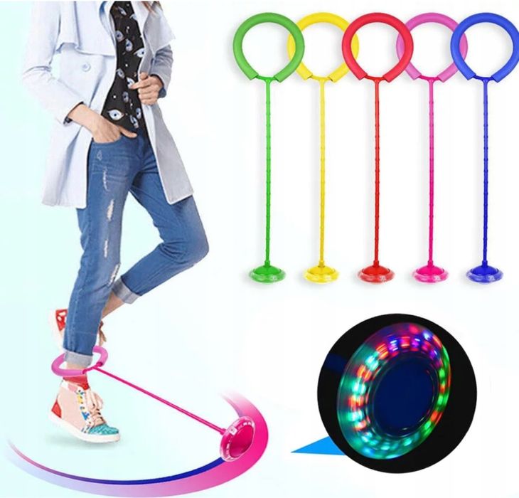 Hula Hoop, minge saltareata de picior cu leduri/ indoor sport