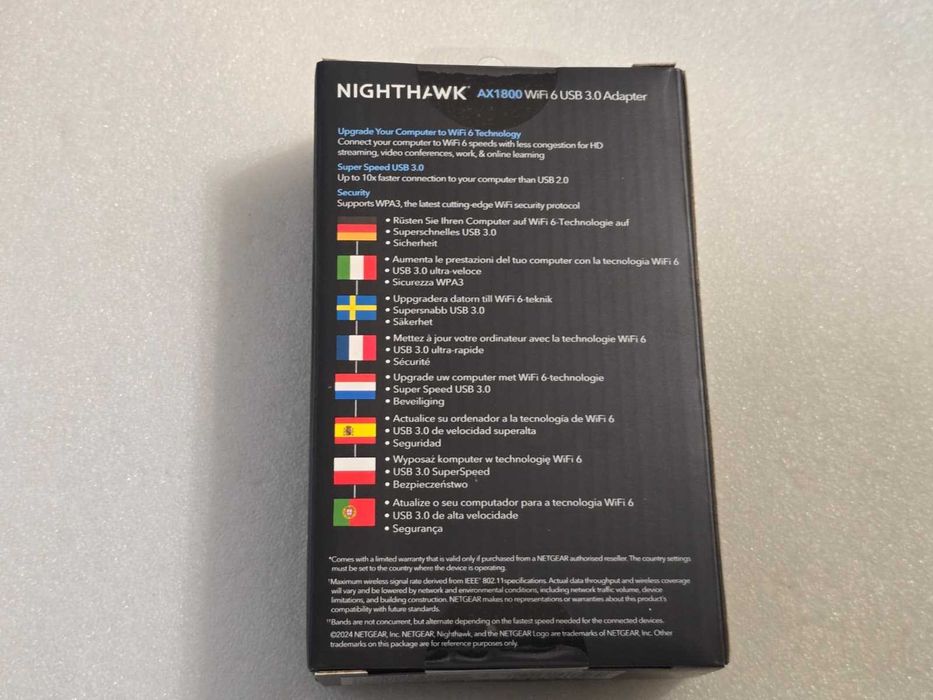 Adaptor Wireless NETGEAR Nighthawk A7500 AX1800, WiFi 6, USB 3.0