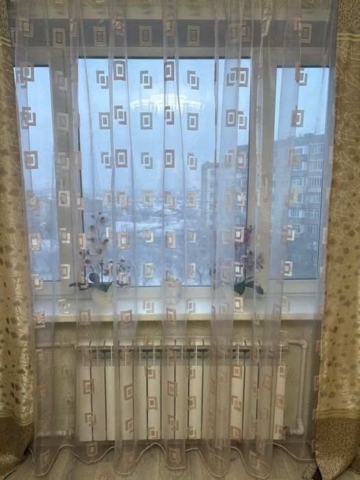 Тюль розовый нежный