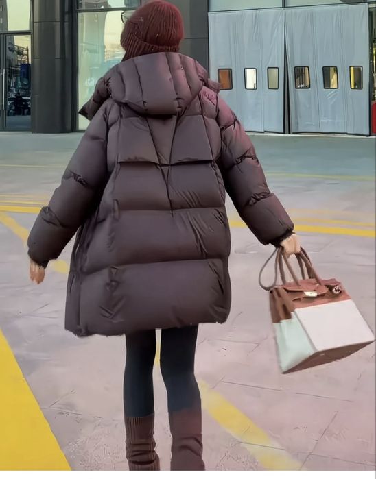 Пуховик в цвете шоколад