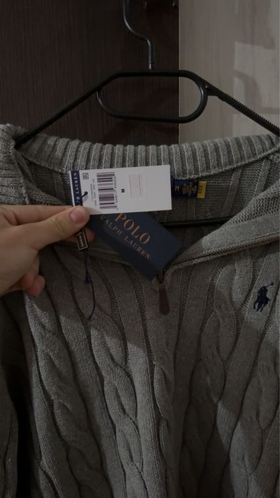 Pulover Polo Ralph Lauren Quarter Zip Grey – Mărimea M (Nou)