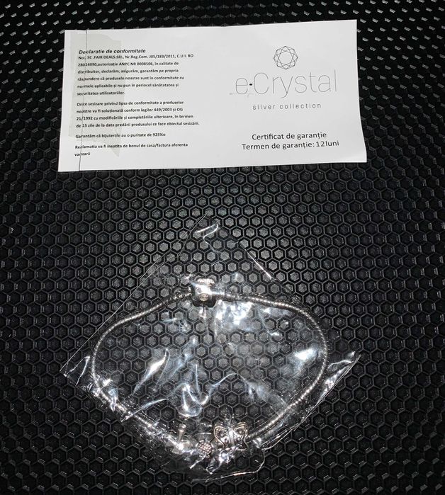 Bratara argint 925 tip Pandora cu Pandative Argint, pentrut Charmuri