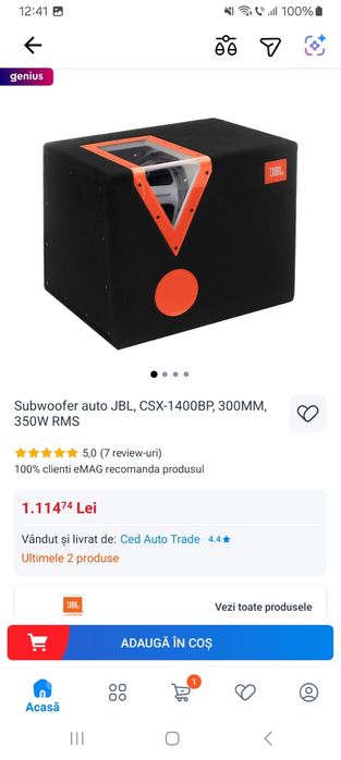 Vand subwoofer si amplificator jbl