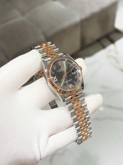 rolex datejust 36mm двуцветно сиво
