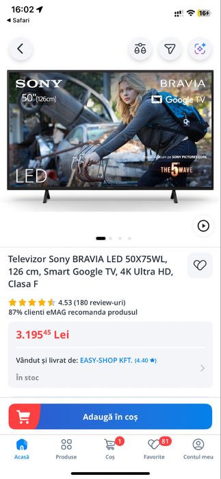 Sony Bravia ecran spart