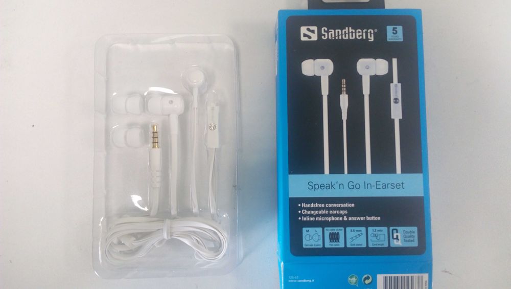 Аудио слушалки Sandberg Speak’n Go In-Earset, бели