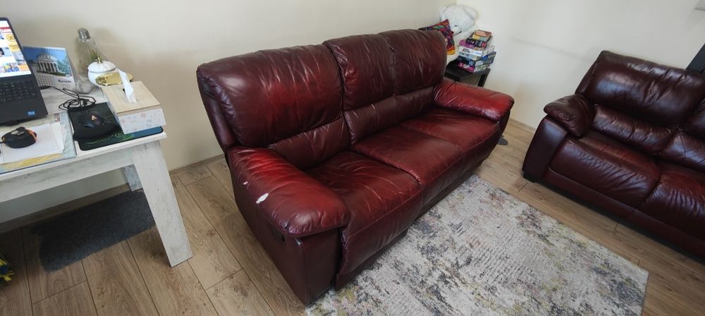 Дивани от естествена  кожа двойка и тройка