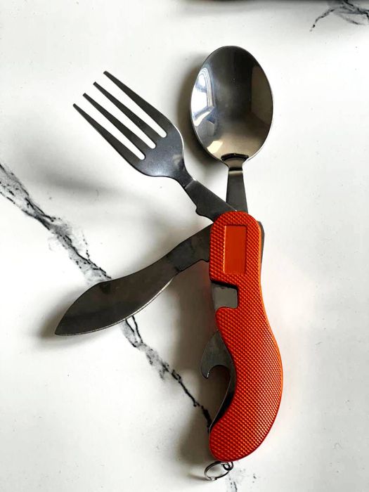 Набор ложка и вилка тактическая. Инструмент для охоты