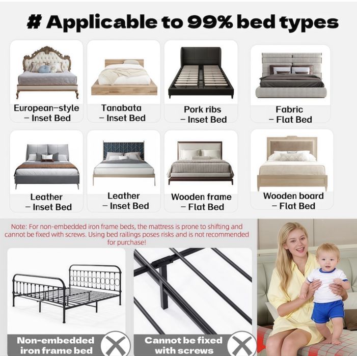 Laterale pat de protectie. Set 3 laterale pat 160 cm  x 200 cm