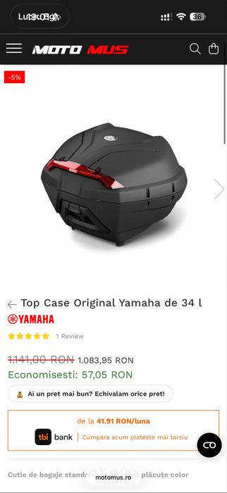 Top Case Cob Yamaha 34L NOU cu Plate uri Dark Petrol