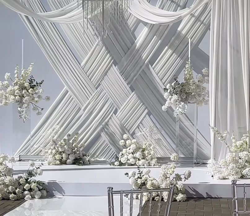 Оформление свадьбы в любом стиле .