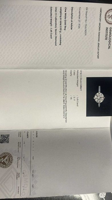Inel logodna aur 14k,cu diamant 1,45 ct , NOU , cutie cadou
