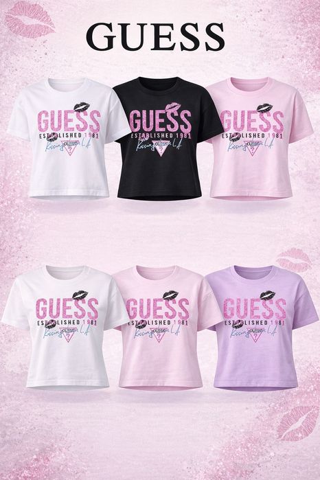 Дамски комплекти Guess – тениска и къс комплект нови модели
