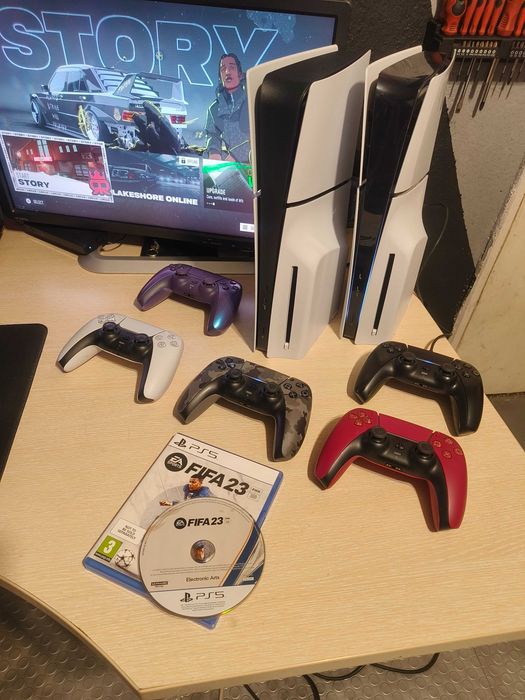 1г. ГАРАНЦИЯ ! PS5 PlayStation 5 Slim Плейстейшън Слим Диск Disk 825GB SSD DualSense Джойстик Контролер Sony конзола игра гейминг симулатор игра disc