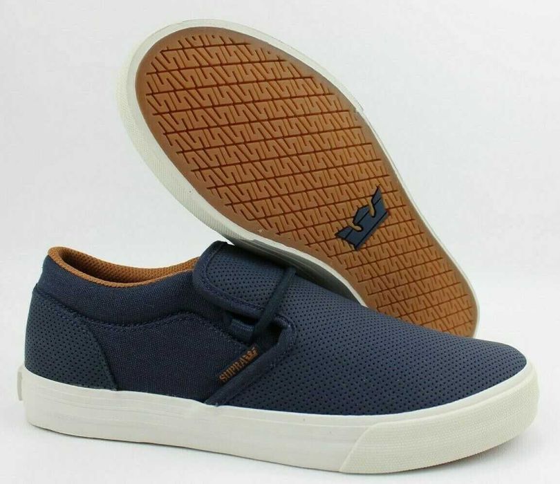 %ПРОМО% SUPRA № 41 & 42 – Мъжки кожени обувки в тъмно синьо нови