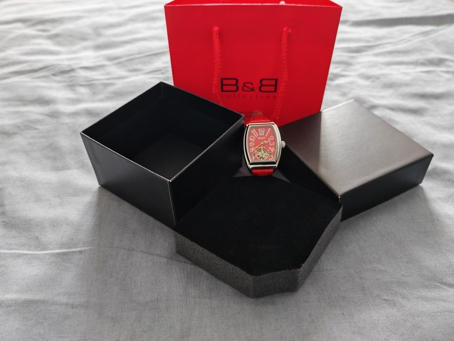 Ceas de dama automatic Ingersoll Open Heart rosu