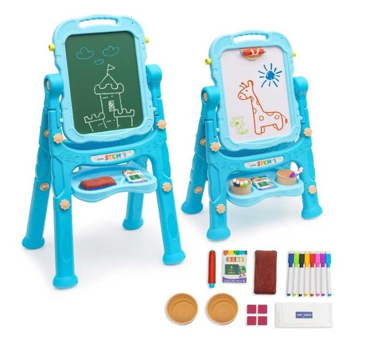 Доска Детский мольберт вращающийся на 360 градус регулируемый по высот