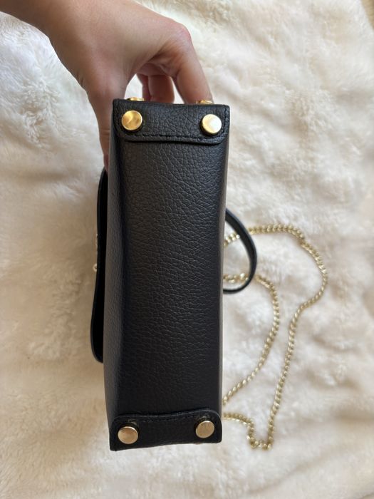 Дамска чанта Vera Pelle естествена кожа пчела (черно)