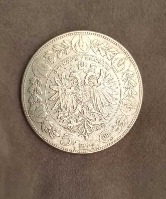 Moneda de argint 5 Corona 1900 Ungaria