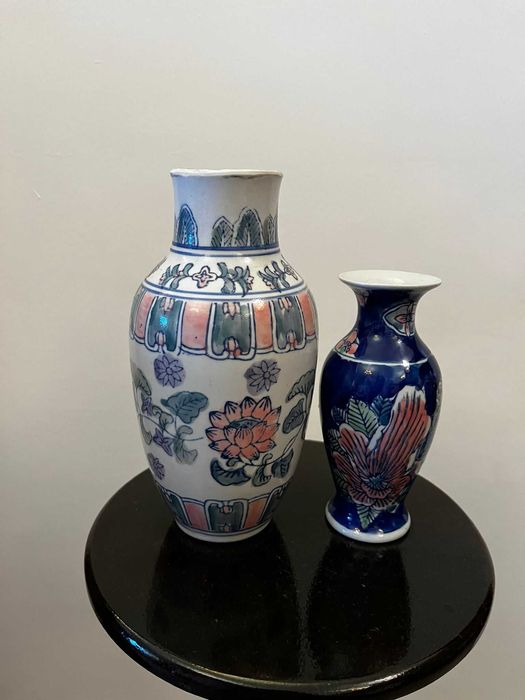 Set 2piese vechi portelan pictat manual china marcate deosebite ieftin