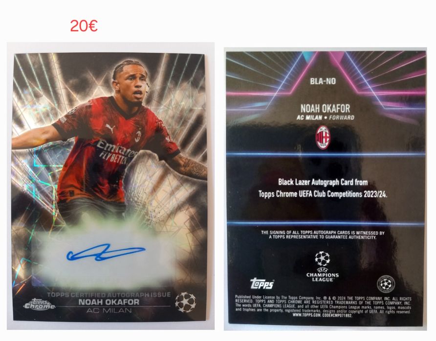 Колекционерски футболни карти - автограф