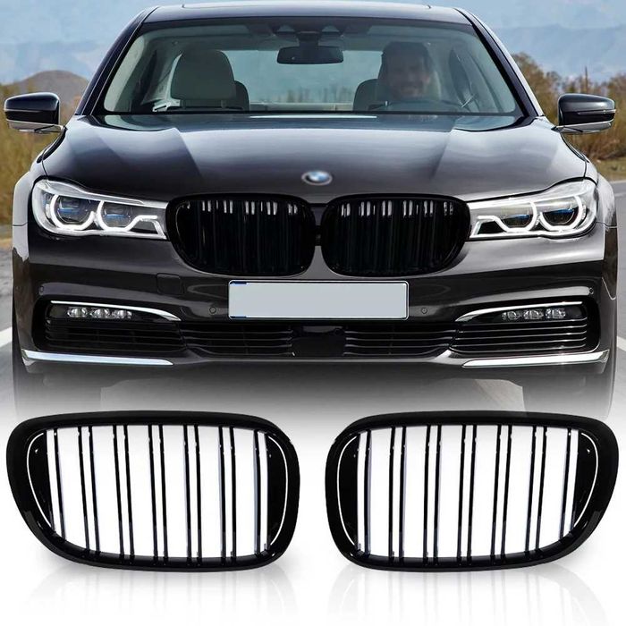 Двойни Решетки M Бъбреци за BMW 7 G11 G12 БМВ Черен Гланц