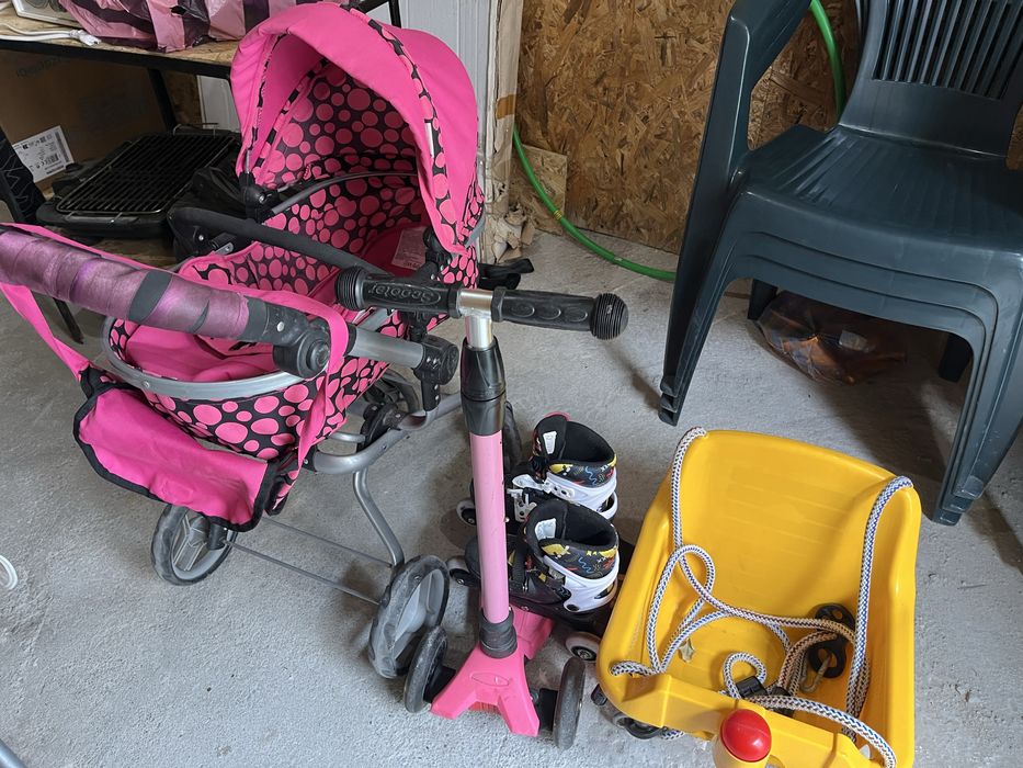 Детска люлка тротинетка количка и кънки