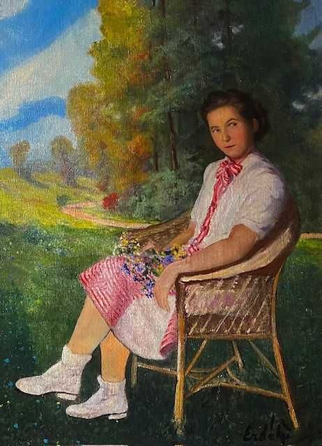 F INTERESANT! Tablou f VECHI, ul/pz, MARE 90x70cm+Rama sem ERDELY BELA