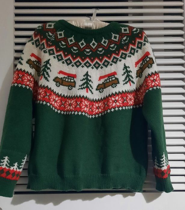 Pulover model Crăciun din cașmir și bumbac