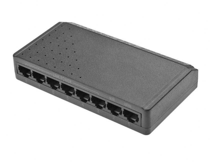 8 Port Poe Switch 6 PоE и 2xUplink Порт Мрежови IP NVR 8 Порт РоЕ Суич за Видеонаблюдение Захранващ Всякакви Устройства по UTP Кабел IP Камери 6V~56V