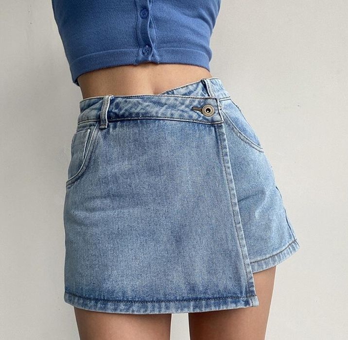 Джинсовые шорты - юбка