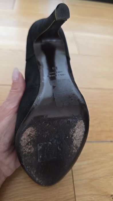 Кожени италиански обувки с ток и  кожа от пони с животински принт