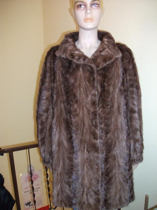 Палто от норка визон кафяво