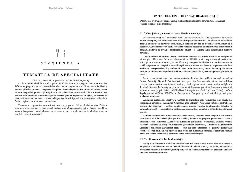 Disciplina ALIMENTATIE PUBLICA - pentru concursul national de titularizare si pentru examenul de definitivare in invatamant TEORIE + TESTE